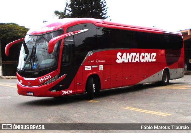 Viação Santa Cruz 35424 na cidade de Três Corações, Minas Gerais, Brasil, por Fábio Mateus Tibúrcio. Número da foto: #11986953.