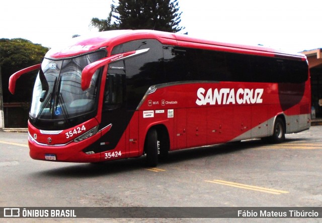 Viação Santa Cruz 35424 na cidade de Três Corações, Minas Gerais, Brasil, por Fábio Mateus Tibúrcio. ID da foto: 11986953.