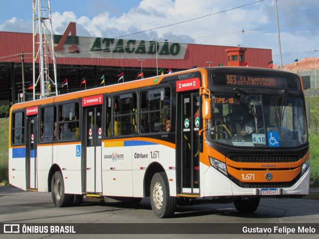 Itamaracá Transportes 1.671 na cidade de Paulista, Pernambuco, Brasil, por Gustavo Felipe Melo. ID da foto: 11987494.