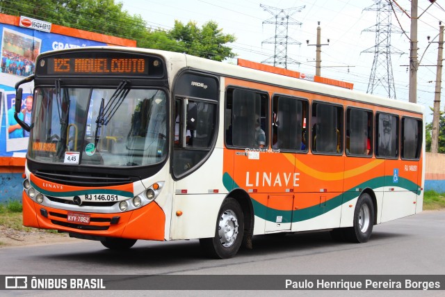 Linave Transportes RJ 146.051 na cidade de Nova Iguaçu, Rio de Janeiro, Brasil, por Paulo Henrique Pereira Borges. ID da foto: 12009264.