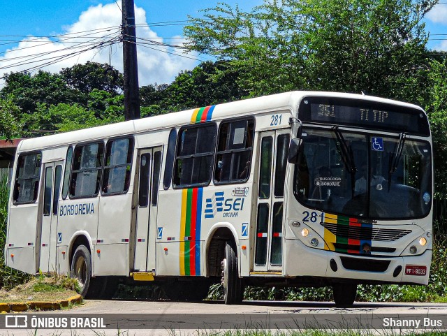 Borborema Imperial Transportes 281 na cidade de Recife, Pernambuco, Brasil, por Shanny Bus. ID da foto: 12007607.