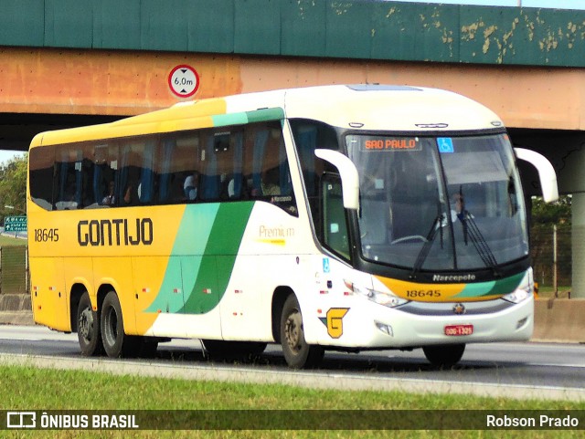 Empresa Gontijo de Transportes 18645 na cidade de São José dos Campos, São Paulo, Brasil, por Robson Prado. ID da foto: 12007812.