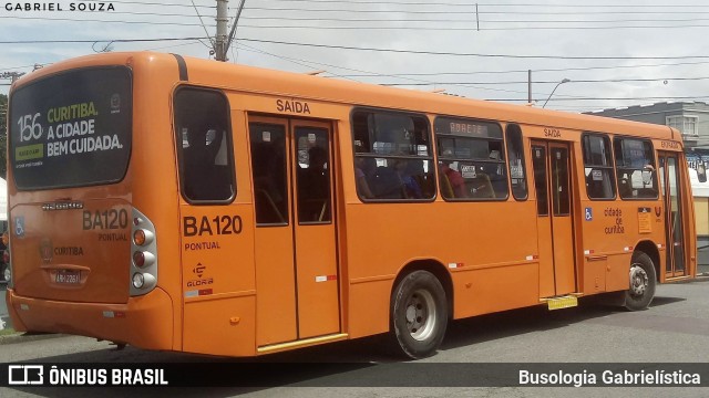 Transporte Coletivo Glória BA120 na cidade de Curitiba, Paraná, Brasil, por Busologia Gabrielística. ID da foto: 12007547.