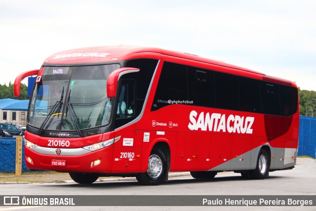 Viação Santa Cruz 210160 na cidade de São Paulo, São Paulo, Brasil, por Paulo Henrique Pereira Borges. ID da foto: 12009474.