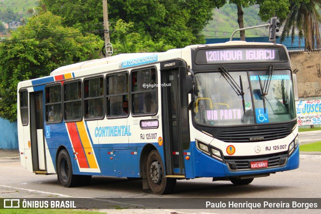 Empresa de Transportes Continental RJ 125.007 na cidade de Nova Iguaçu, Rio de Janeiro, Brasil, por Paulo Henrique Pereira Borges. Número da foto: #12012118.