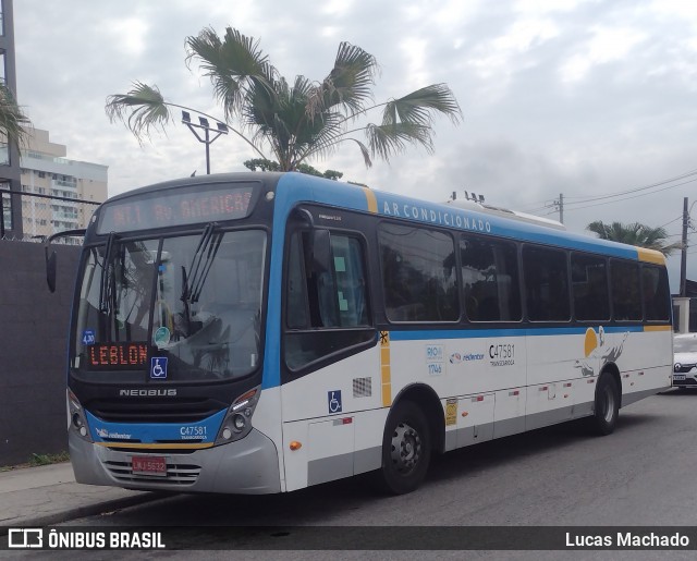 Viação Redentor C47581 na cidade de Rio de Janeiro, Rio de Janeiro, Brasil, por Lucas Machado. Número da foto: #12012228.