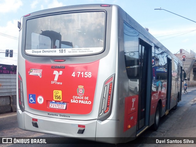 Pêssego Transportes 4 7158 na cidade de São Paulo, São Paulo, Brasil, por Davi Santos Silva. Número da foto: #12010286.