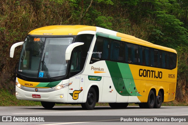 Empresa Gontijo de Transportes 18535 na cidade de Paracambi, Rio de Janeiro, Brasil, por Paulo Henrique Pereira Borges. ID da foto: 12012096.