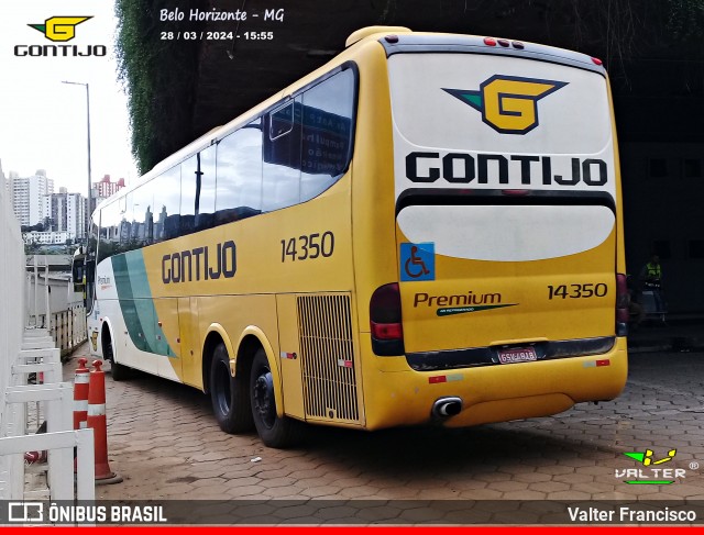 Empresa Gontijo de Transportes 14350 na cidade de Belo Horizonte, Minas Gerais, Brasil, por Valter Francisco. Número da foto: #12010107.