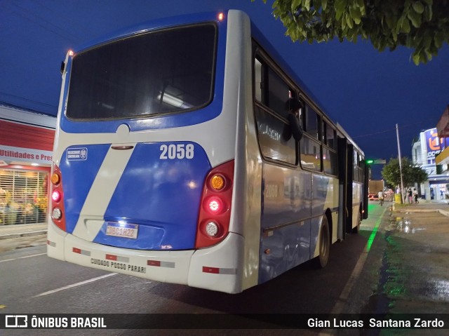 Transvida Transporte Coletivo 2058 na cidade de Ji-Paraná, Rondônia, Brasil, por Gian Lucas  Santana Zardo. Número da foto: #12012668.