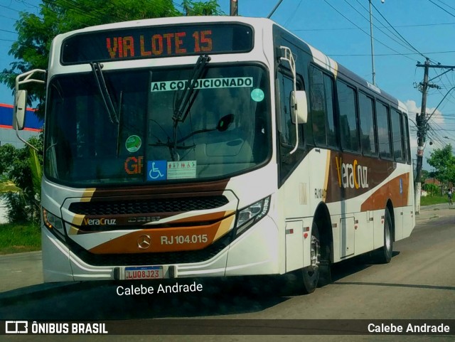 Auto Ônibus Vera Cruz RJ 104.015 na cidade de Duque de Caxias, Rio de Janeiro, Brasil, por Calebe Andrade. ID da foto: 12014044.