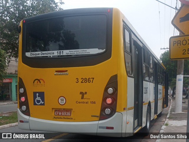 Viação Metrópole Paulista - Zona Leste 3 2867 na cidade de São Paulo, São Paulo, Brasil, por Davi Santos Silva. Número da foto: #12013838.