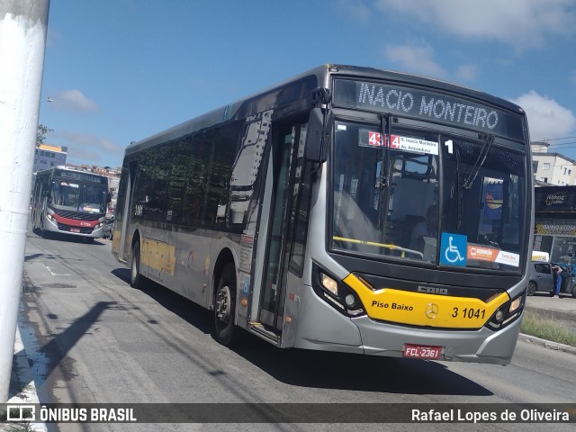 Viação Metrópole Paulista - Zona Leste 3 1041 na cidade de São Paulo, São Paulo, Brasil, por Rafael Lopes de Oliveira. Número da foto: #12014086.