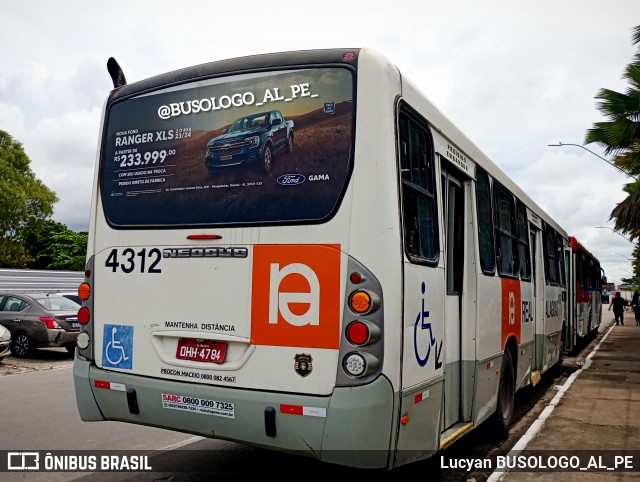 Real Alagoas de Viação 4312 na cidade de Maceió, Alagoas, Brasil, por Lucyan BUSOLOGO_AL_PE. ID da foto: 12014087.