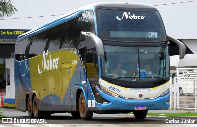 Nobre Transporte Turismo 2305 na cidade de Goiânia, Goiás, Brasil, por Carlos Júnior. ID da foto: 12014469.