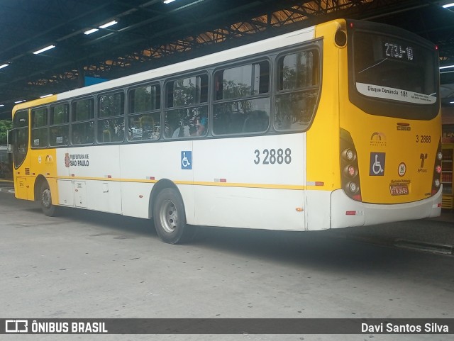 Viação Metrópole Paulista - Zona Leste 3 2888 na cidade de São Paulo, São Paulo, Brasil, por Davi Santos Silva. Número da foto: #12013835.