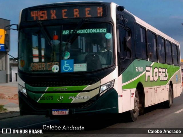 Transportes Flores RJ 128.075 na cidade de Duque de Caxias, Rio de Janeiro, Brasil, por Calebe Andrade. Número da foto: #12016722.