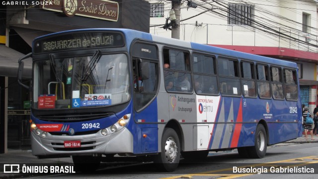 Auto Viação Urubupungá 20.942 na cidade de São Paulo, São Paulo, Brasil, por Busologia Gabrielística. ID da foto: 12016953.