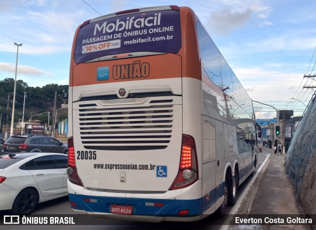 Expresso União 20035 na cidade de Cariacica, Espírito Santo, Brasil, por Everton Costa Goltara. ID da foto: 12017621.