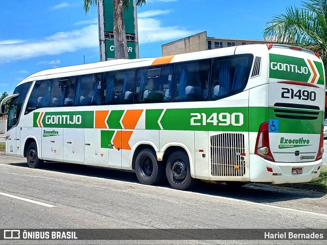 Empresa Gontijo de Transportes 21490 na cidade de Ipatinga, Minas Gerais, Brasil, por Hariel Bernades. ID da foto: 12016426.