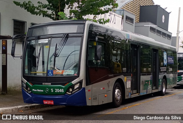 Via Sudeste Transportes S.A. 5 2046 na cidade de São Paulo, São Paulo, Brasil, por Diego Cardoso da Silva. ID da foto: 12016290.