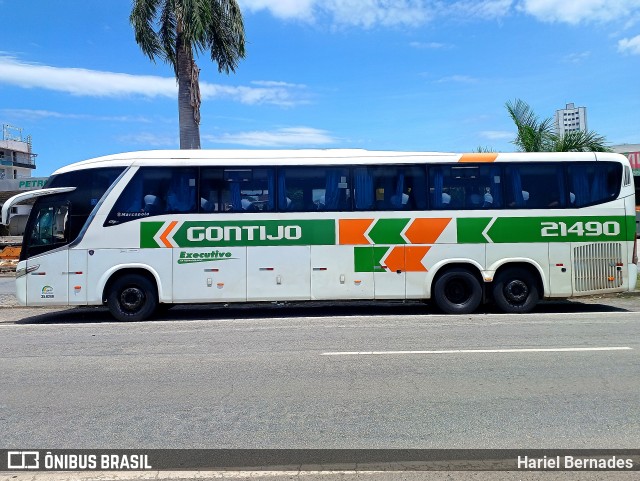 Empresa Gontijo de Transportes 21490 na cidade de Ipatinga, Minas Gerais, Brasil, por Hariel Bernades. ID da foto: 12016424.