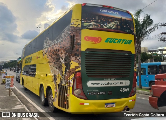 Eucatur - Empresa União Cascavel de Transportes e Turismo 4845 na cidade de Cariacica, Espírito Santo, Brasil, por Everton Costa Goltara. ID da foto: 12017619.