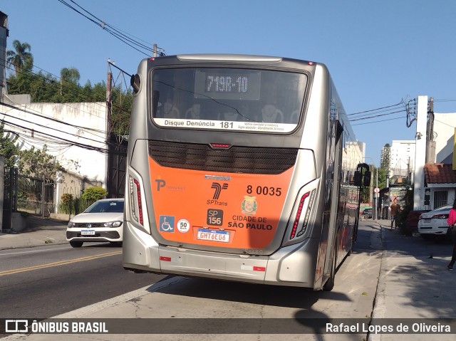 TRANSPPASS - Transporte de Passageiros 8 0035 na cidade de São Paulo, São Paulo, Brasil, por Rafael Lopes de Oliveira. Número da foto: #12016267.