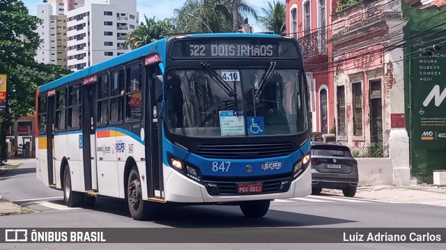 Consórcio Recife 847 na cidade de Recife, Pernambuco, Brasil, por Luiz Adriano Carlos. ID da foto: 12017796.