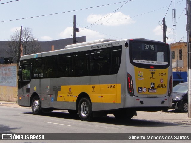 Transunião Transportes 3 6507 na cidade de São Paulo, São Paulo, Brasil, por Gilberto Mendes dos Santos. ID da foto: 12017788.