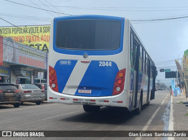 Transvida Transporte Coletivo 2044 na cidade de Ji-Paraná, Rondônia, Brasil, por Gian Lucas  Santana Zardo. Número da foto: #12016063.