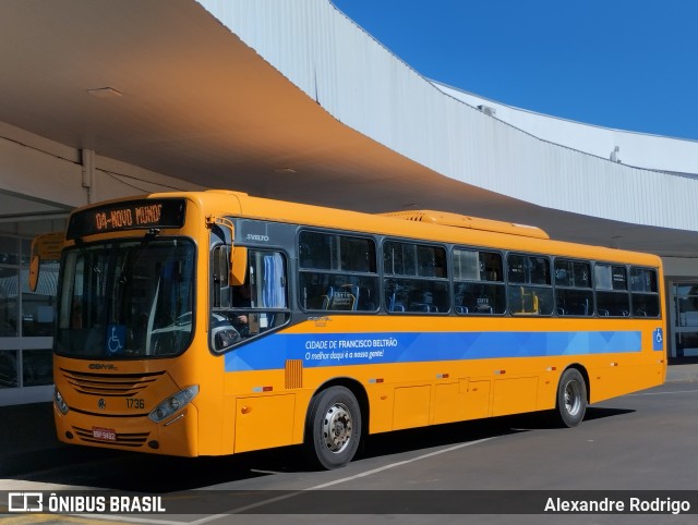 GTC - Guancino Transportes Coletivos 1736 na cidade de Francisco Beltrão, Paraná, Brasil, por Alexandre Rodrigo. ID da foto: 12020220.