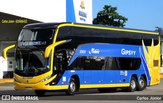 Nobre Transporte Turismo 2303 na cidade de Goiânia, Goiás, Brasil, por Carlos Júnior. ID da foto: 12020128.