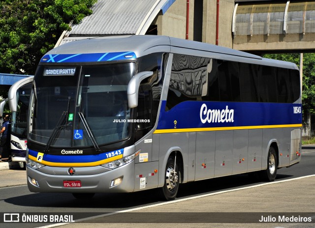 Viação Cometa 18543 na cidade de Campinas, São Paulo, Brasil, por Julio Medeiros. ID da foto: 12021660.