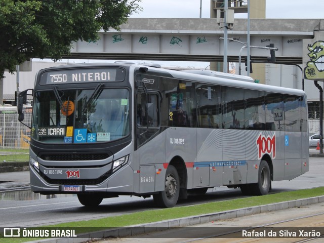 Auto Viação 1001 RJ 108.1198 na cidade de Rio de Janeiro, Rio de Janeiro, Brasil, por Rafael da Silva Xarão. ID da foto: 12022951.