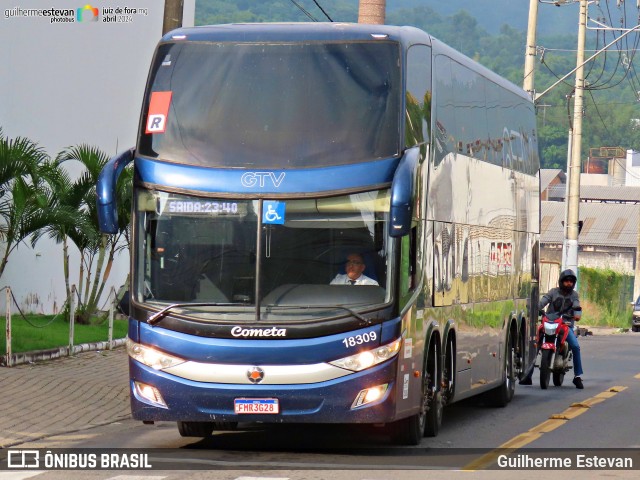 Viação Cometa 18309 na cidade de Juiz de Fora, Minas Gerais, Brasil, por Guilherme Estevan. ID da foto: 12022999.