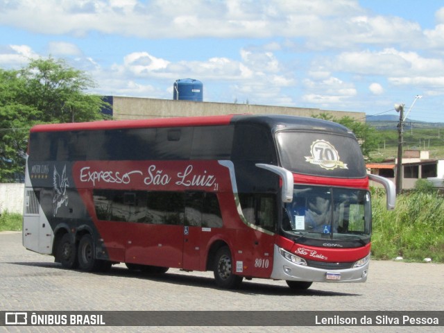 Expresso São Luiz 8010 na cidade de Caruaru, Pernambuco, Brasil, por Lenilson da Silva Pessoa. ID da foto: 12022278.