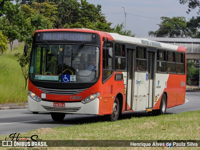 Expresso CampiBus 2308 na cidade de Campinas, São Paulo, Brasil, por Henrique Alves de Paula Silva. ID da foto: 12025154.