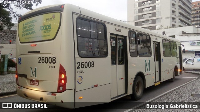 Viação do Sul 26008 na cidade de Curitiba, Paraná, Brasil, por Busologia Gabrielística. ID da foto: 12024809.