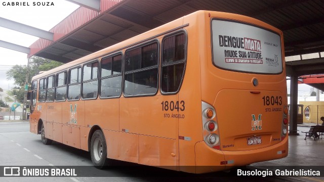 Viação Santo Ângelo 18043 na cidade de Colombo, Paraná, Brasil, por Busologia Gabrielística. ID da foto: 12024711.