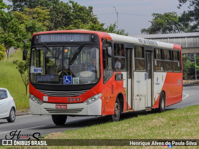 Expresso CampiBus 2341 na cidade de Campinas, São Paulo, Brasil, por Henrique Alves de Paula Silva. ID da foto: 12025042.