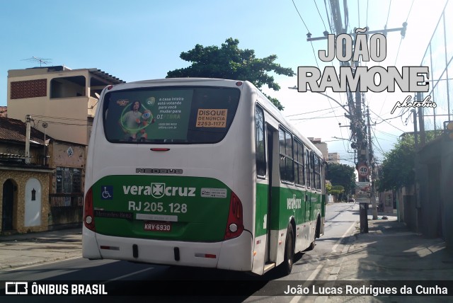 Viação Vera Cruz RJ 205.128 na cidade de Rio de Janeiro, Rio de Janeiro, Brasil, por João Lucas Rodrigues da Cunha. ID da foto: 12026764.