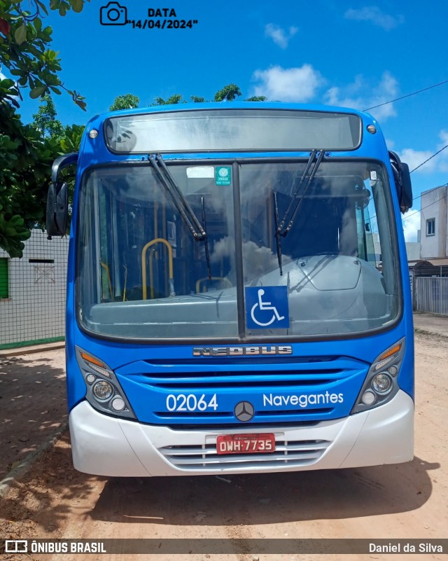 Consórcio Navegantes - 02 > Viação São Jorge > Transurb Transporte Urbano 02064 na cidade de João Pessoa, Paraíba, Brasil, por Daniel da Silva. Número da foto: #12027267.