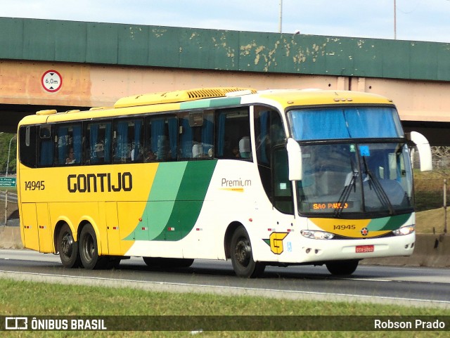 Empresa Gontijo de Transportes 14945 na cidade de São José dos Campos, São Paulo, Brasil, por Robson Prado. ID da foto: 12027851.