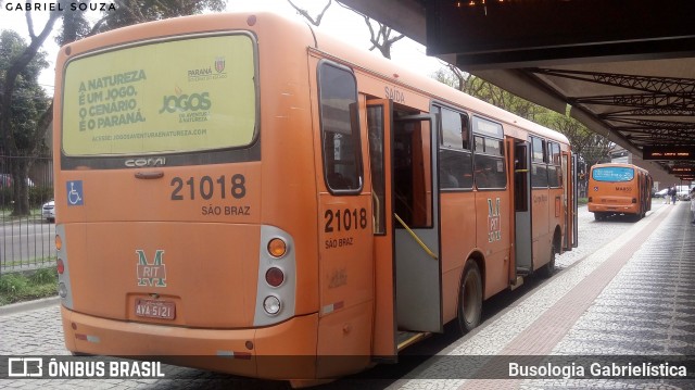 Auto Viação São Braz 21018 na cidade de Curitiba, Paraná, Brasil, por Busologia Gabrielística. ID da foto: 12027822.