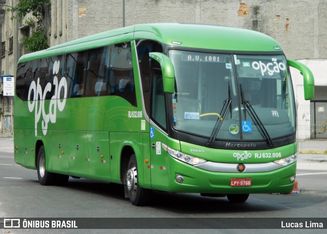 Opção Fretamento e Turismo RJ 632.006 na cidade de Rio de Janeiro, Rio de Janeiro, Brasil, por Lucas Lima. ID da foto: 12030033.