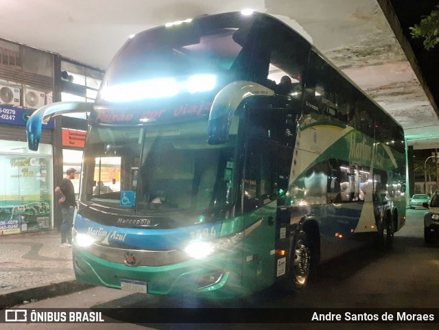 Marlim Azul Turismo 3494 na cidade de Belo Horizonte, Minas Gerais, Brasil, por Andre Santos de Moraes. ID da foto: 12029689.