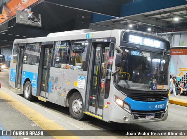 Transwolff Transportes e Turismo 6 6187 na cidade de São Paulo, São Paulo, Brasil, por João Victor Reis de Almeida. ID da foto: 12029331.