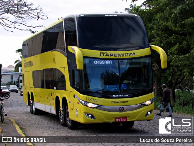 Viação Itapemirim 17031 na cidade de Campos dos Goytacazes, Rio de Janeiro, Brasil, por Lucas de Souza Pereira. ID da foto: 12032478.