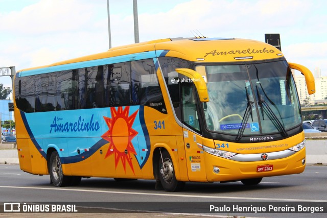 Expresso Amarelinho 341 na cidade de São Paulo, São Paulo, Brasil, por Paulo Henrique Pereira Borges. ID da foto: 12032938.